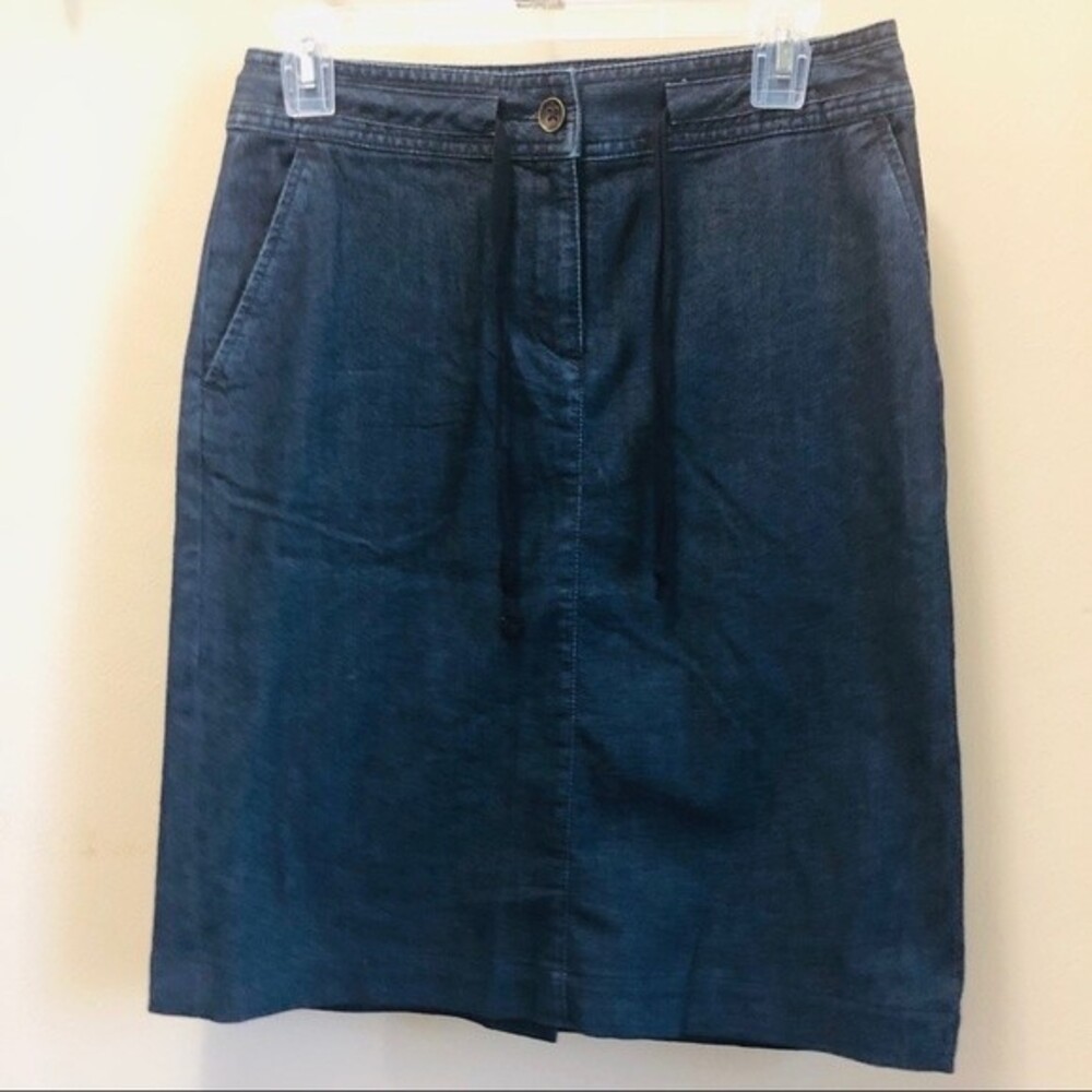 Talbots Blue Denim Skirt with Drawstring Waist in Size 2
